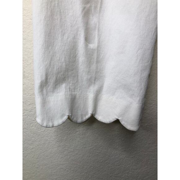 Talbots Chatham Crop Pants White Scalloped Hem Size 12 Classic Summer - Picture 6 of 13